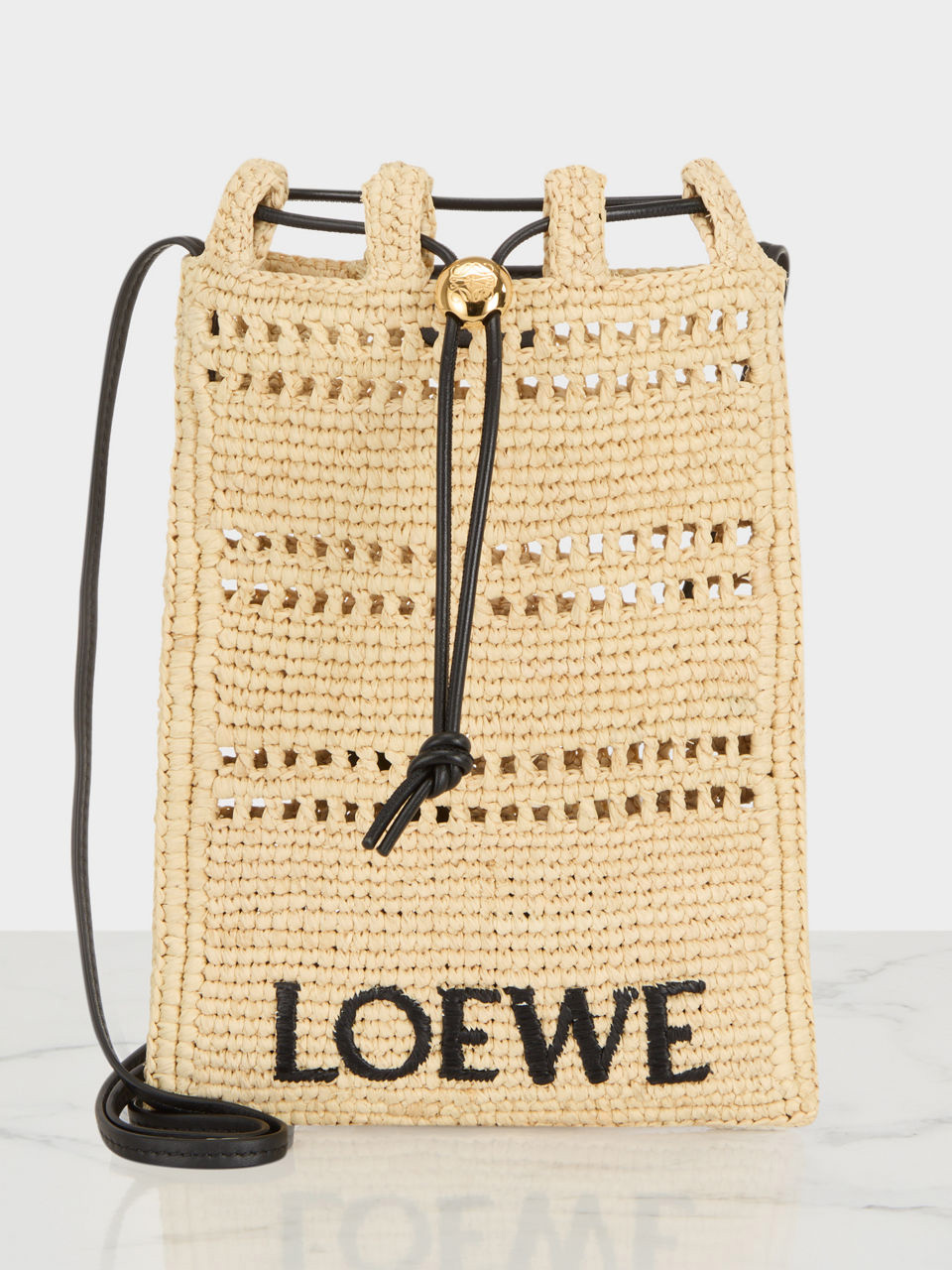 Loewe drawstring woven tote bag