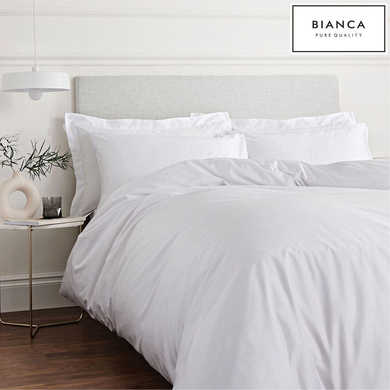 400TC Cotton Sateen Coordinated Bedding White