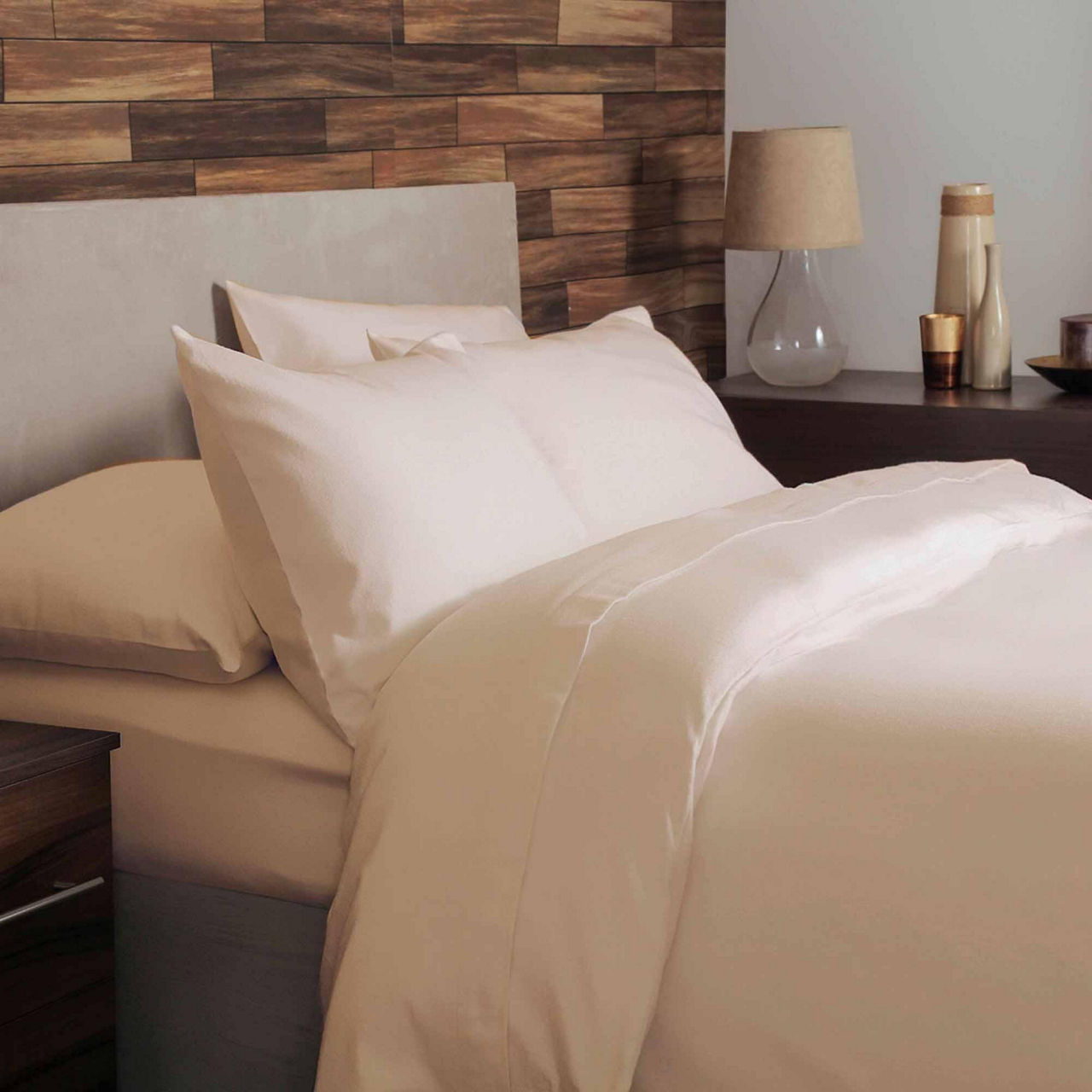 Brushed Cotton Coordinated Bedding Cream