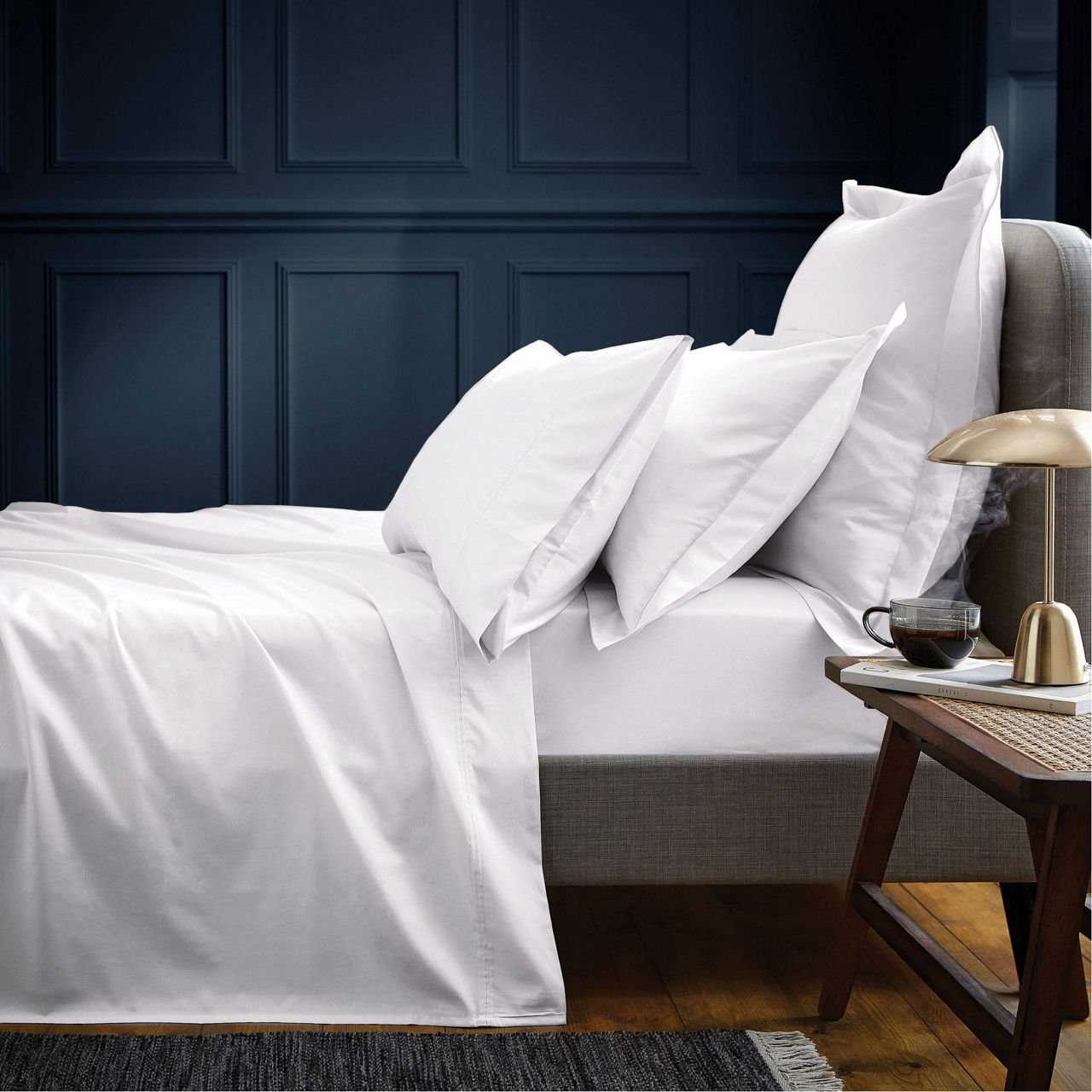 600 TC Egyptian Cotton Coordinated Bedding White