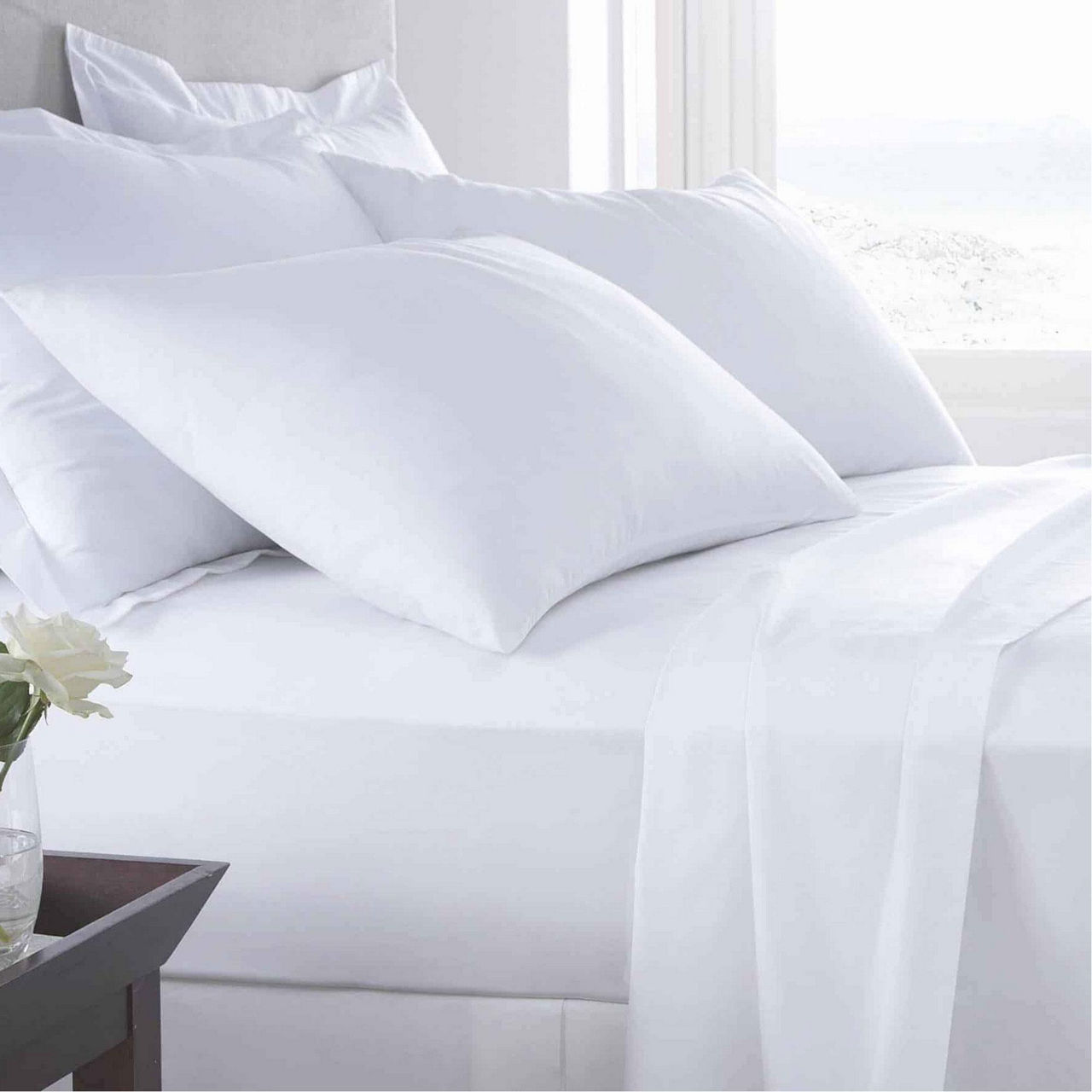 Hotel 1000TC Sheets & Pillowcases White