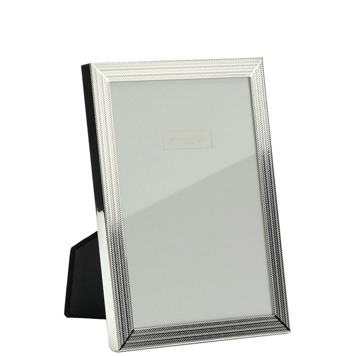Herringbone Silver Plated Frame 4x6