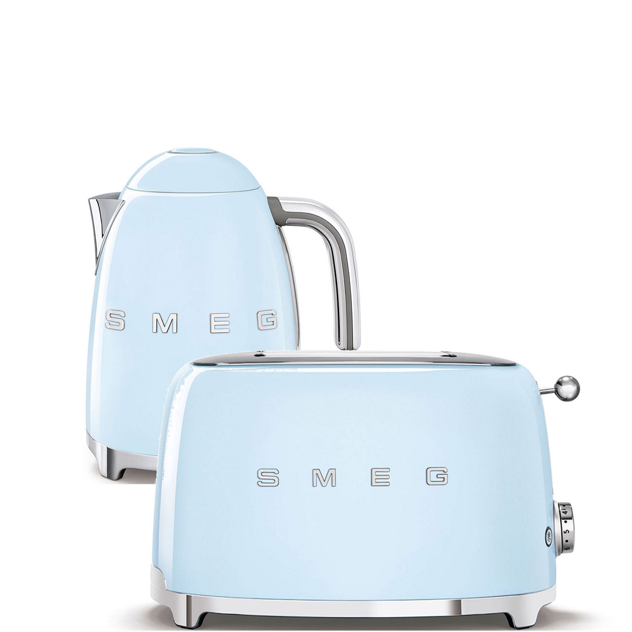 Retro 50s Kettle and Toaster Coordinated Set Blue