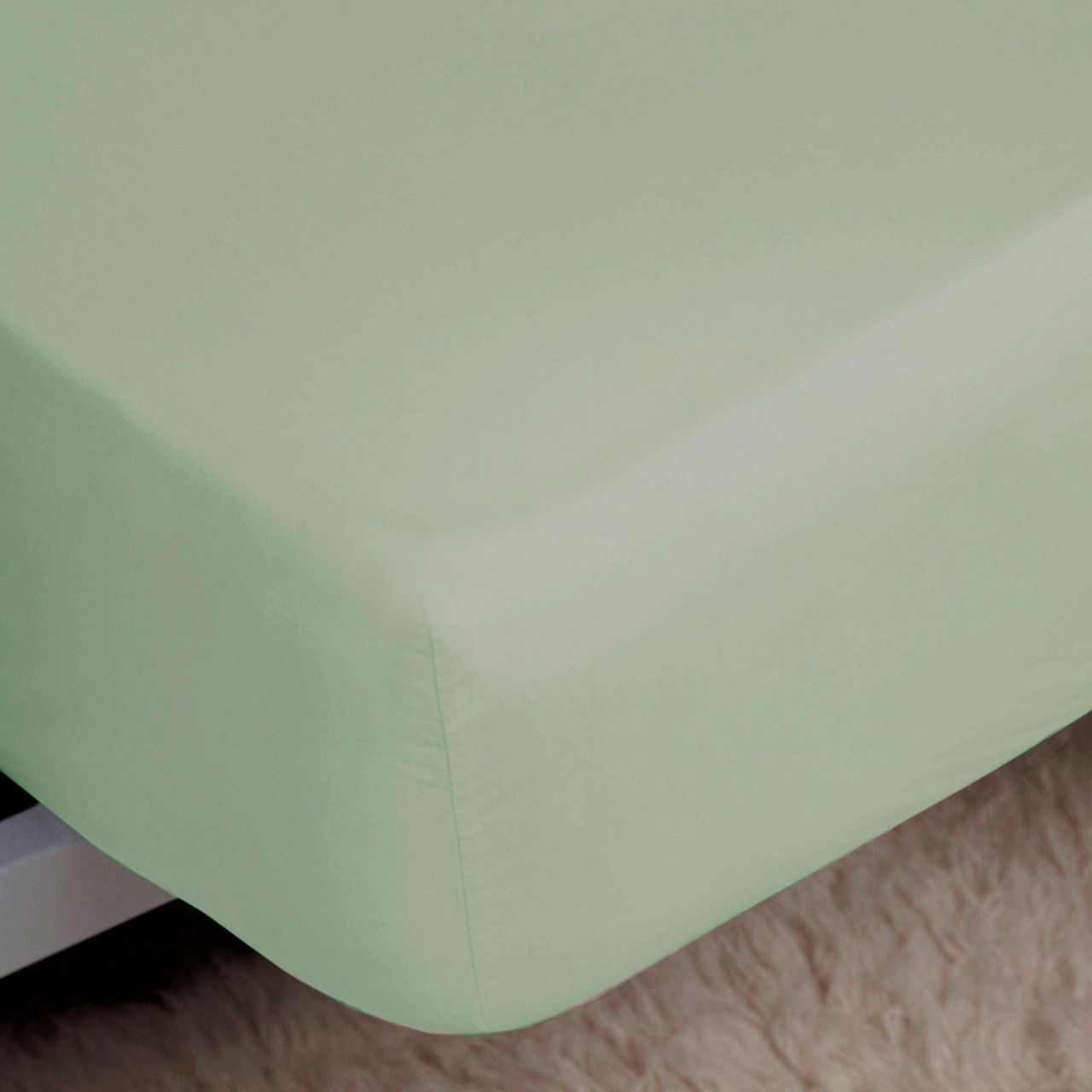 200 Thread Count Egyptian Fitted Sheet Lite Green