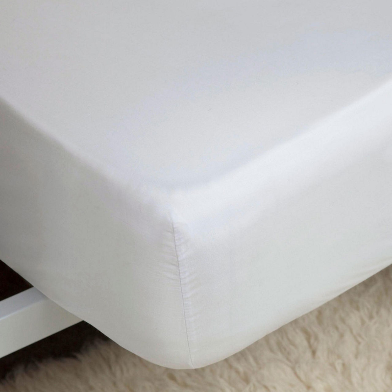 Egyptian Cotton 200 Fitted Sheet White 15" Box Egyptian Cotton 200 Fitted Sheet White 15" Box
