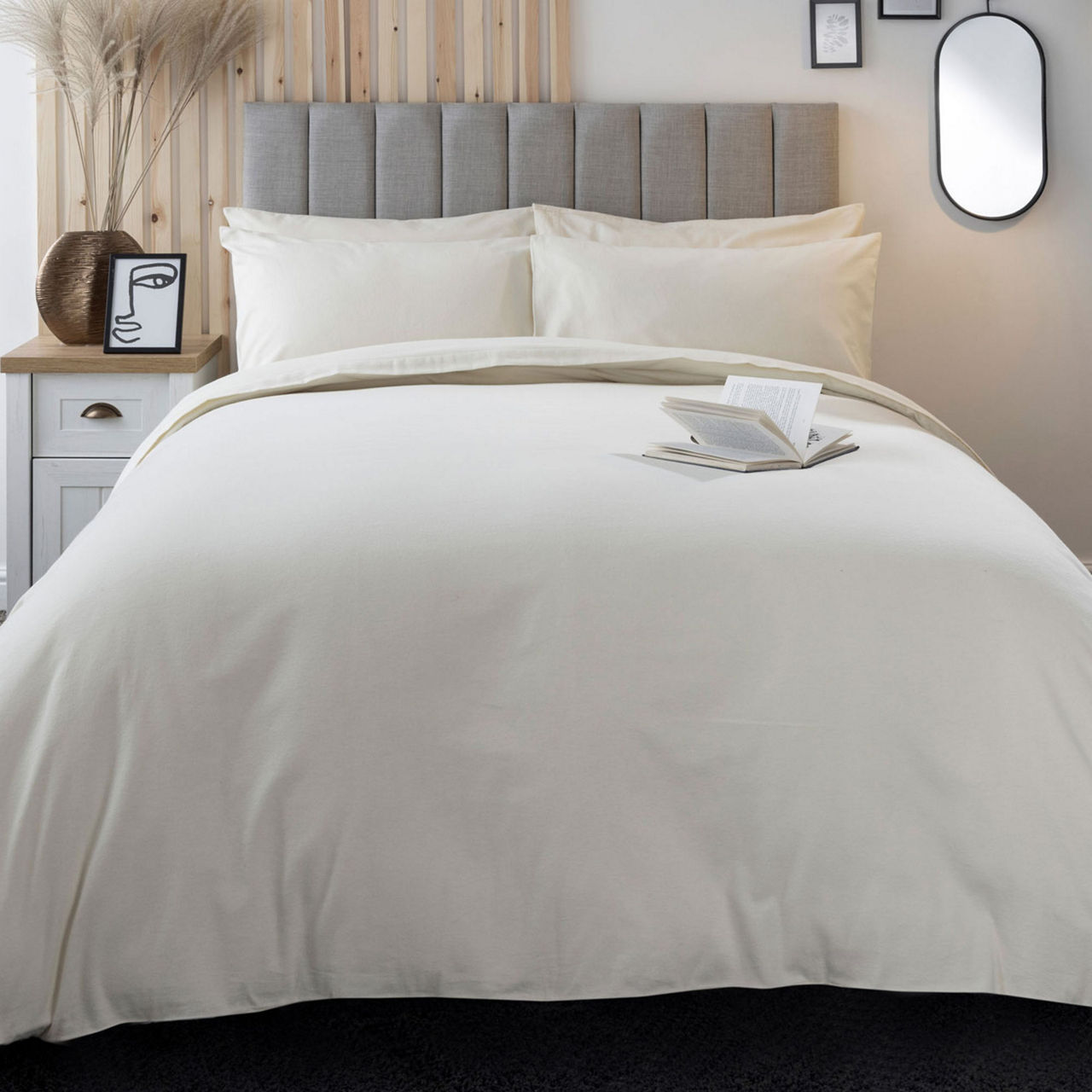 Brushed Cotton Duvet Cover Cream