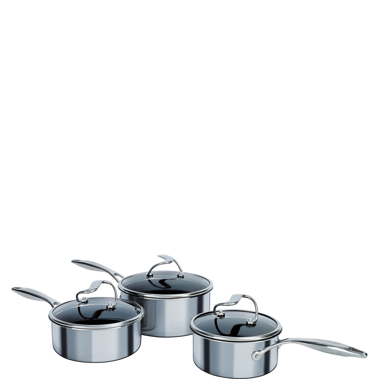 Steel Shield Clad 3 Piece Saucepan Set