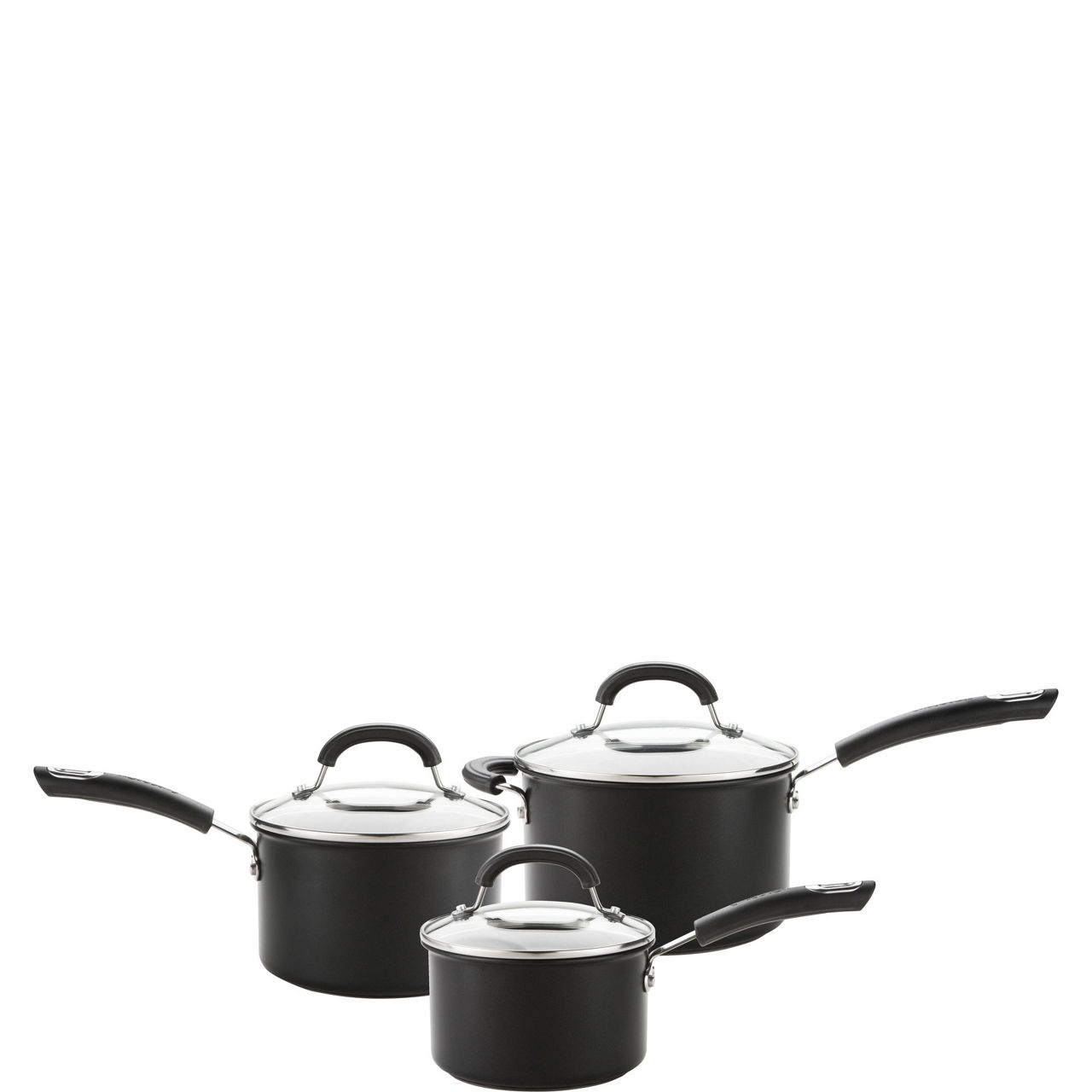 Total Hard Anodized 3 Piece Saucepan Set