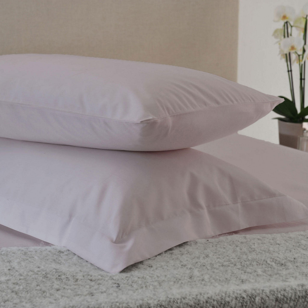 200 Thread Count Cotton Percale Oxford Pillowcase Pink