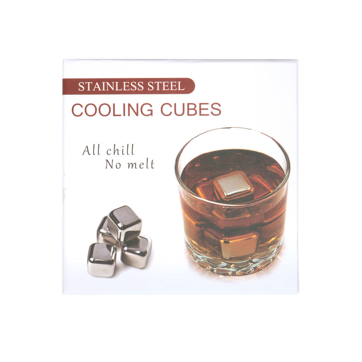 Epicurean Whiskey Stones Set of Four Silver-Tone