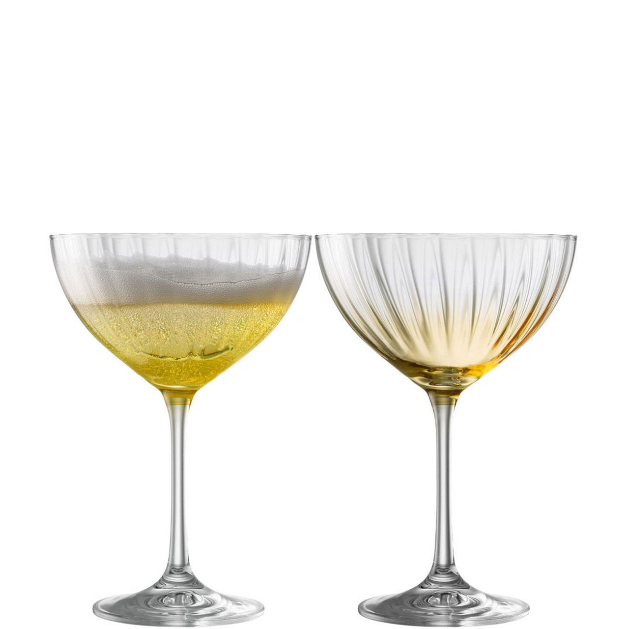 Erne Set of Two Cocktail-Champagne Saucers Amber