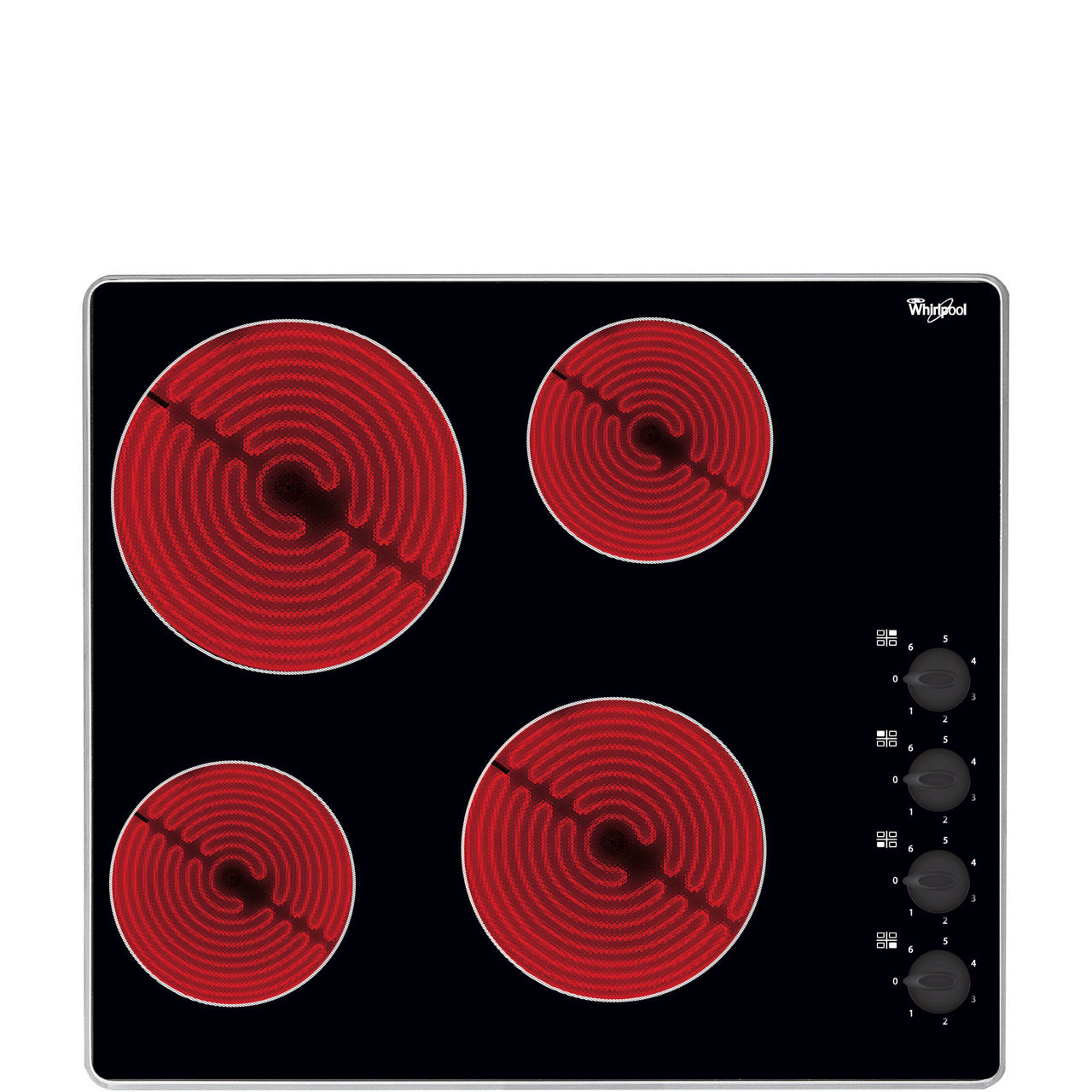60cm Ceramic Hob with Black Glass Black