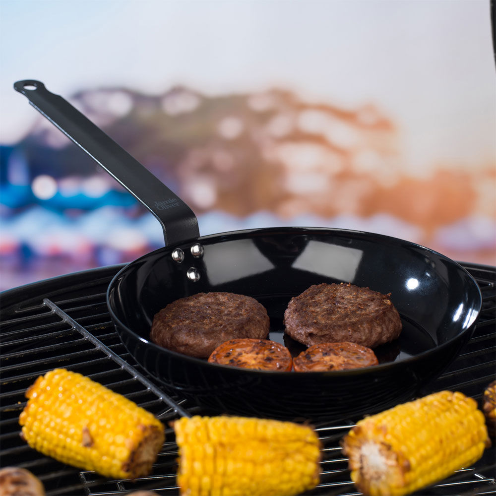 Get Inspired Heat Resistant Carbon Steel BBQ Frying Pan 24cm