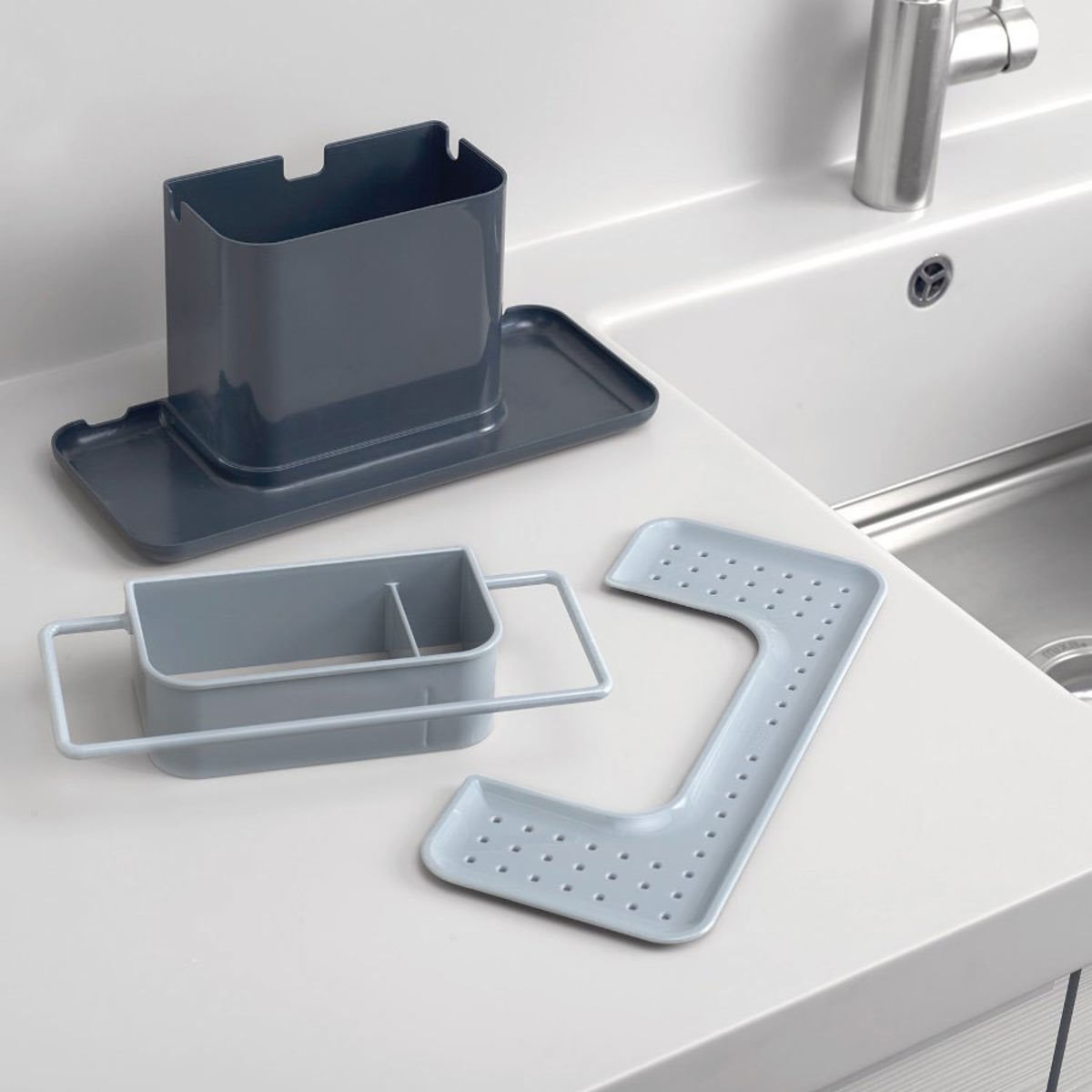 Caddy Large Kitchen Sink Tidy Grey