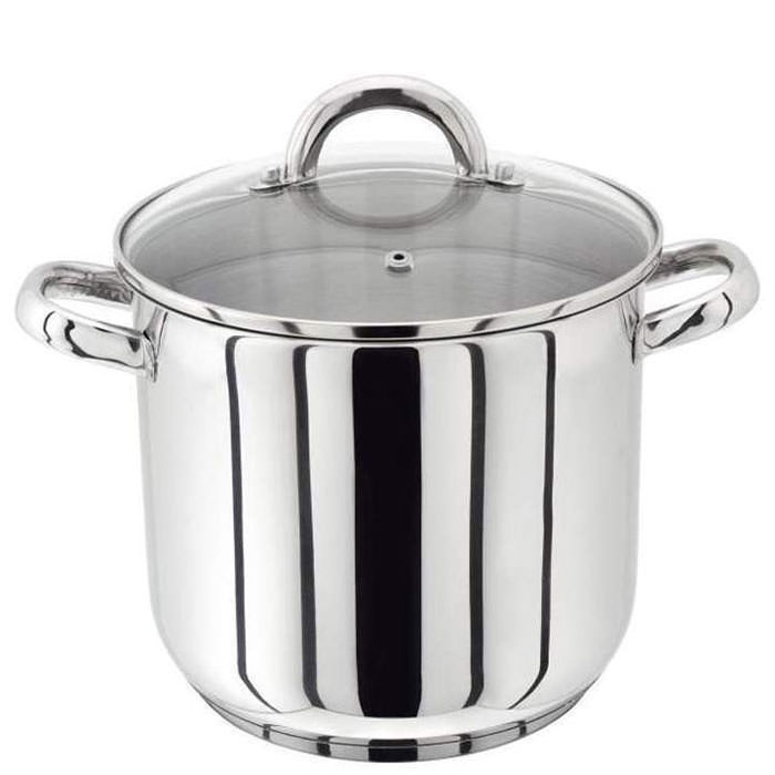 18/10 S/S Stockpot With Glass Lid 28Cm