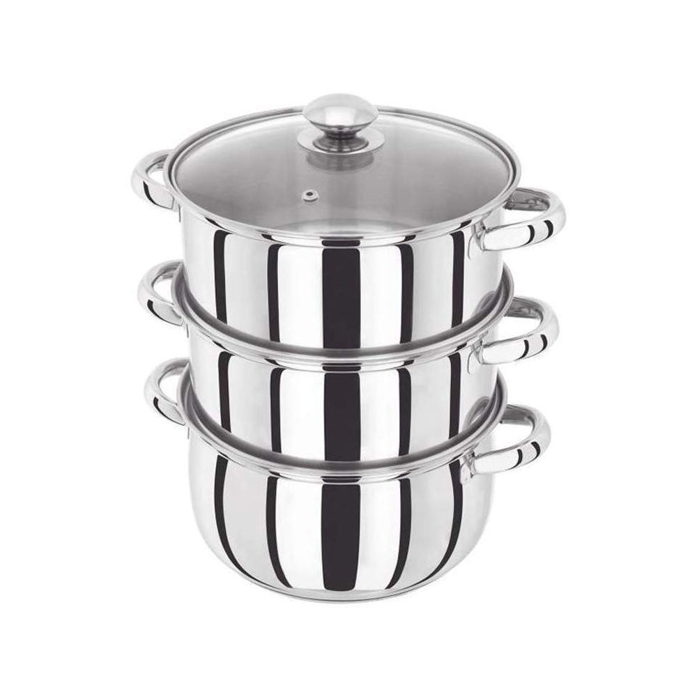 3 Piece Steamer With Glass Lid 22Cm