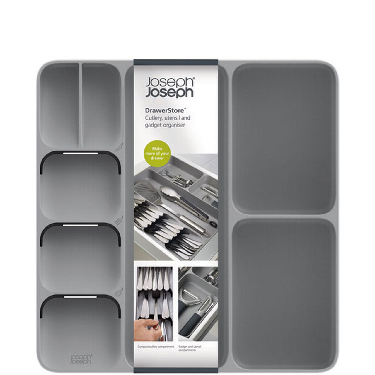 DrawerStore&trade; Cutlery Organiser Grey