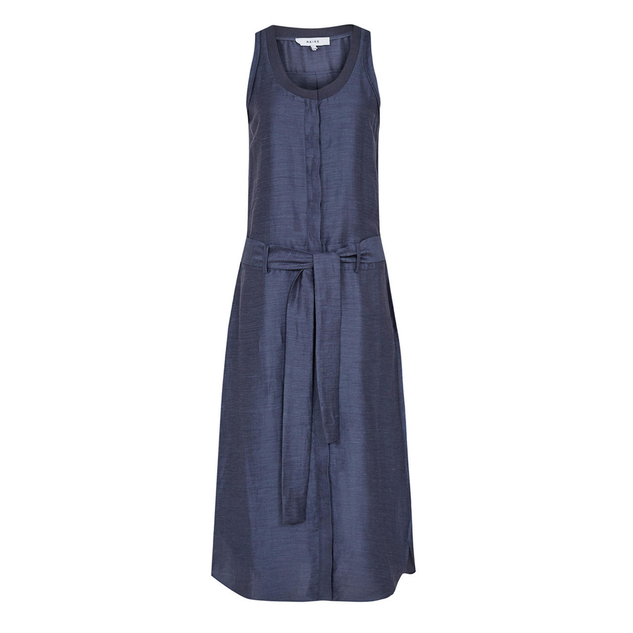 REISS Keeley Buttoned Midi Dress