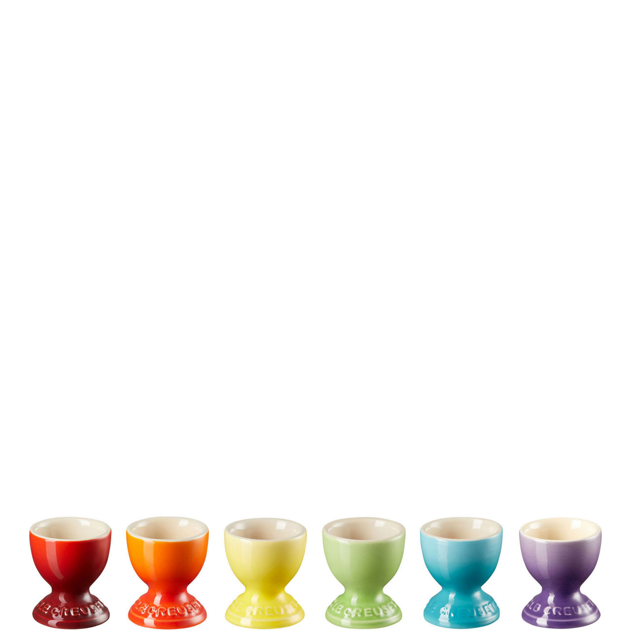 Stoneware Set of Six Rainbow Egg Cups