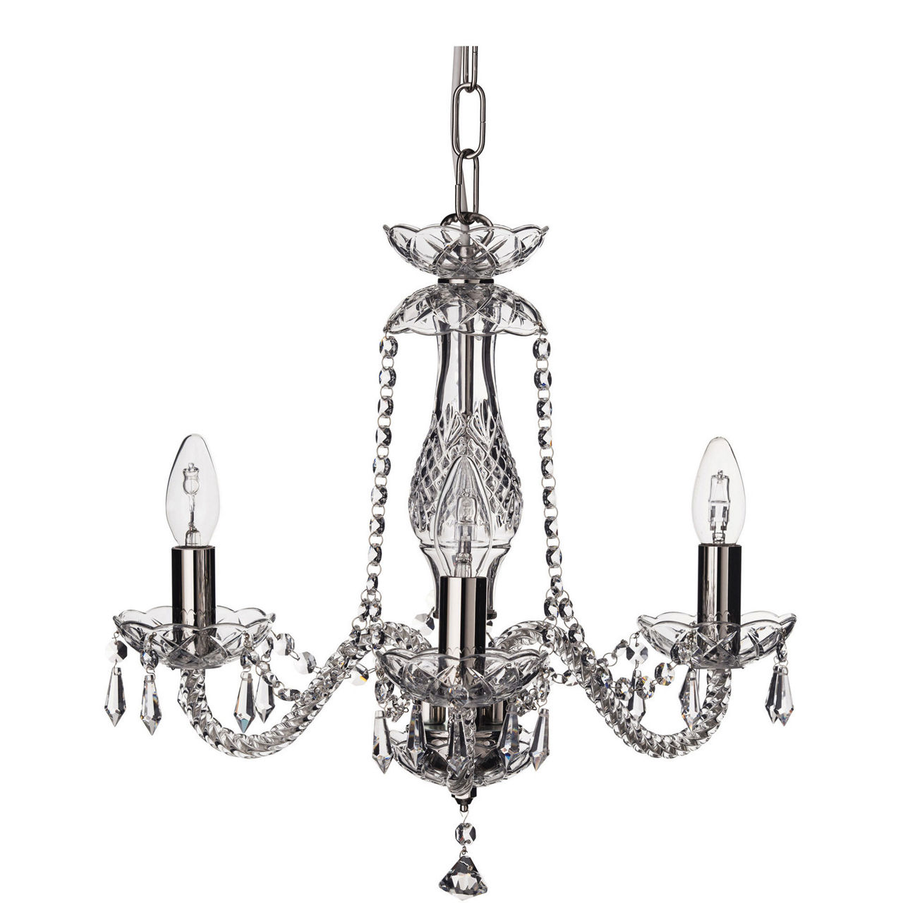 Leenane Three Arm Chandelier Ire-UK Fitting