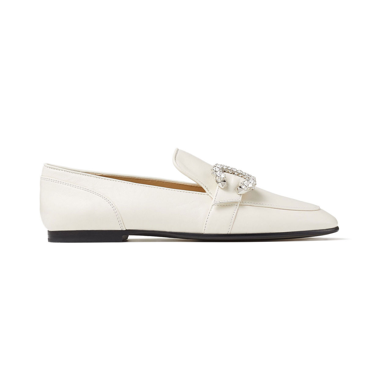 Mani Crystal Buckle Nappa Leather Loafers preview
