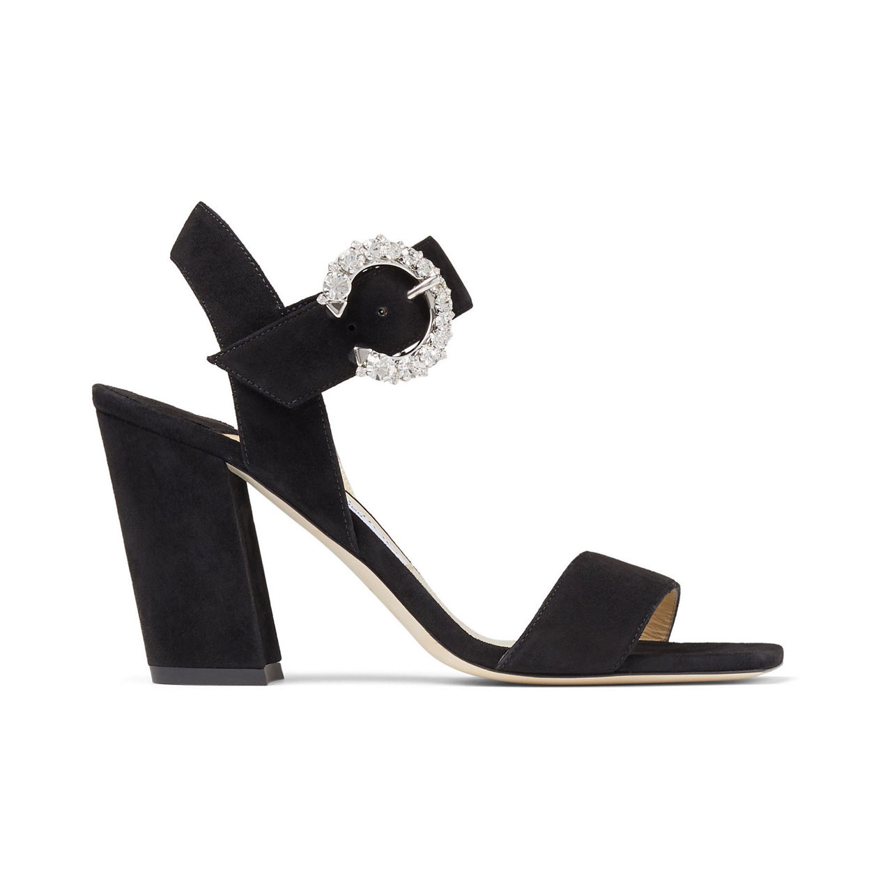 Maysa 85 Crystal Buckle Suede Sandals preview