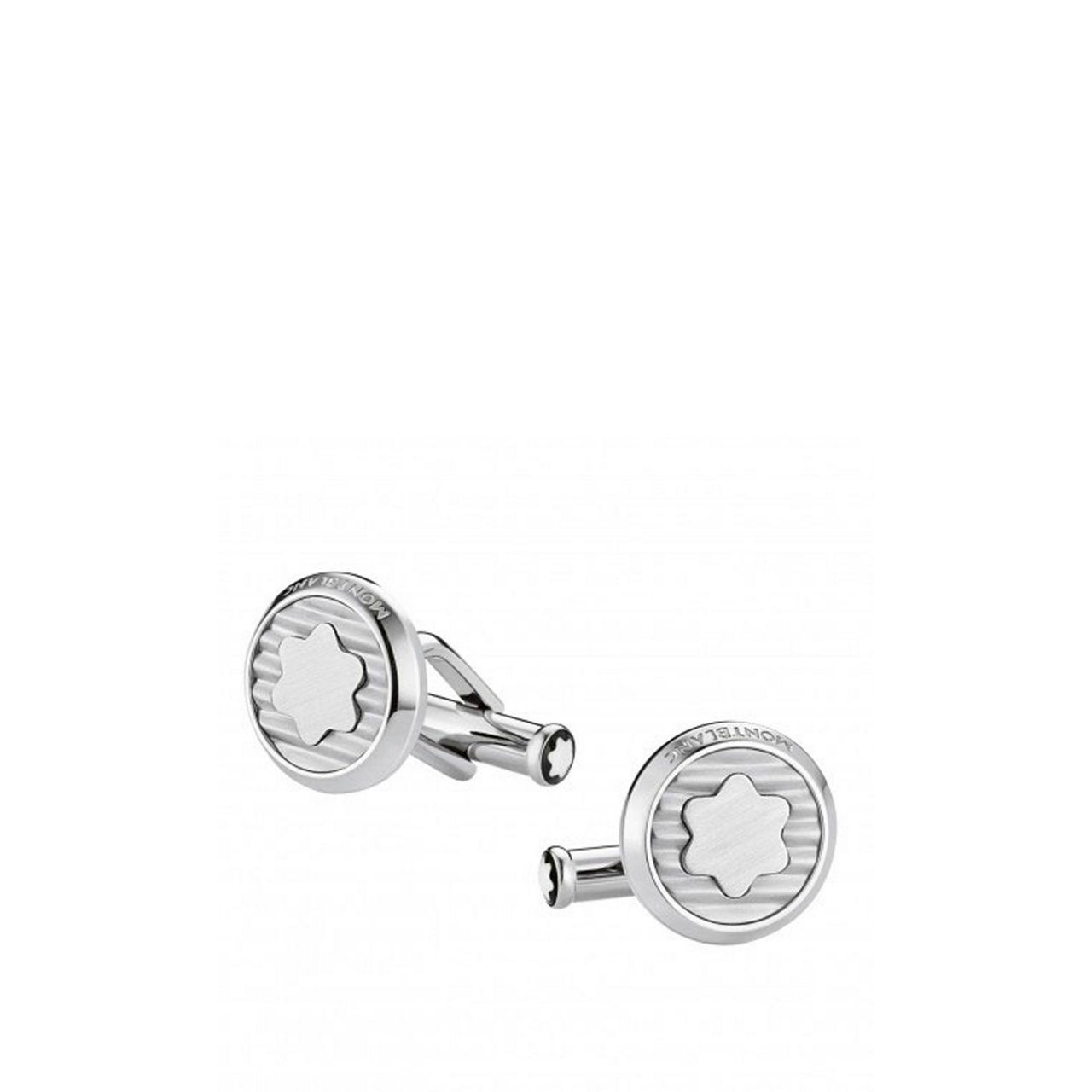 Round Corrugated Steel Cufflinks