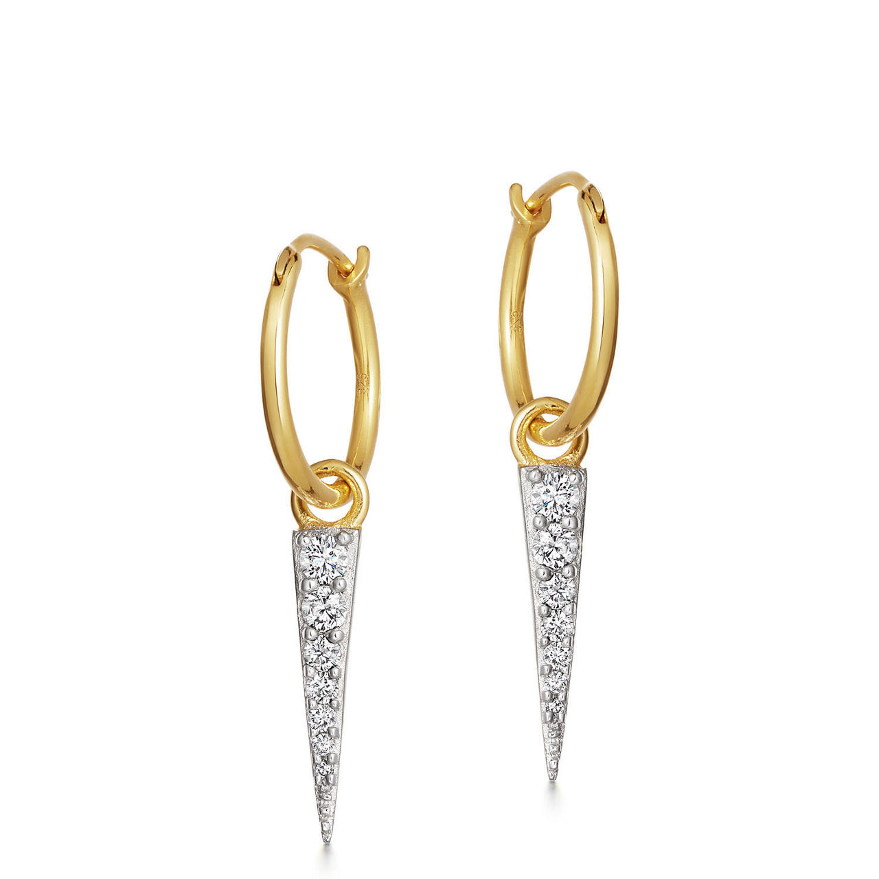 Mini Pavé Spike Charm Earrings