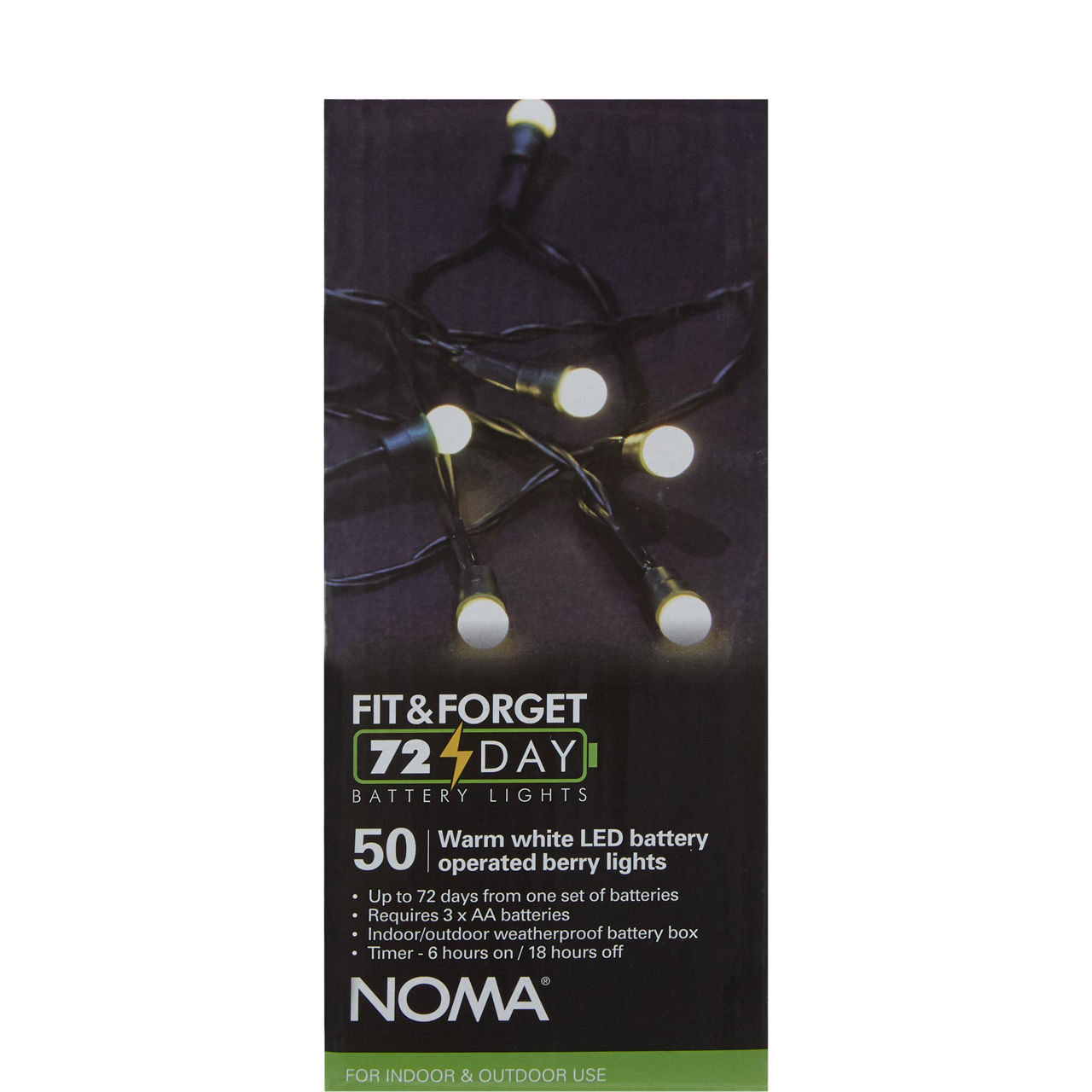 50 Fit & Forget Warm White Multi-Function Berry Lights