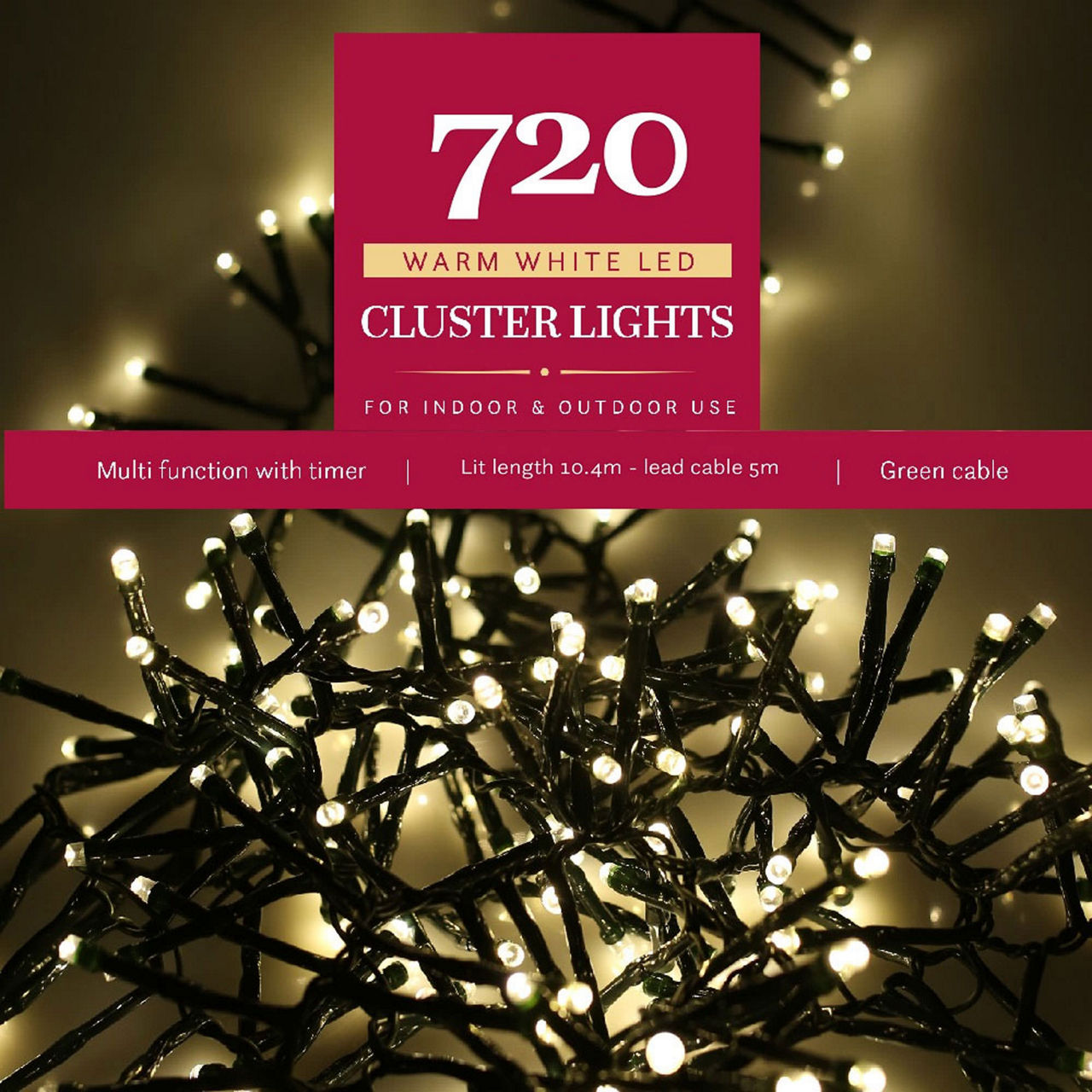 720 Warm White LED Cluster Lights