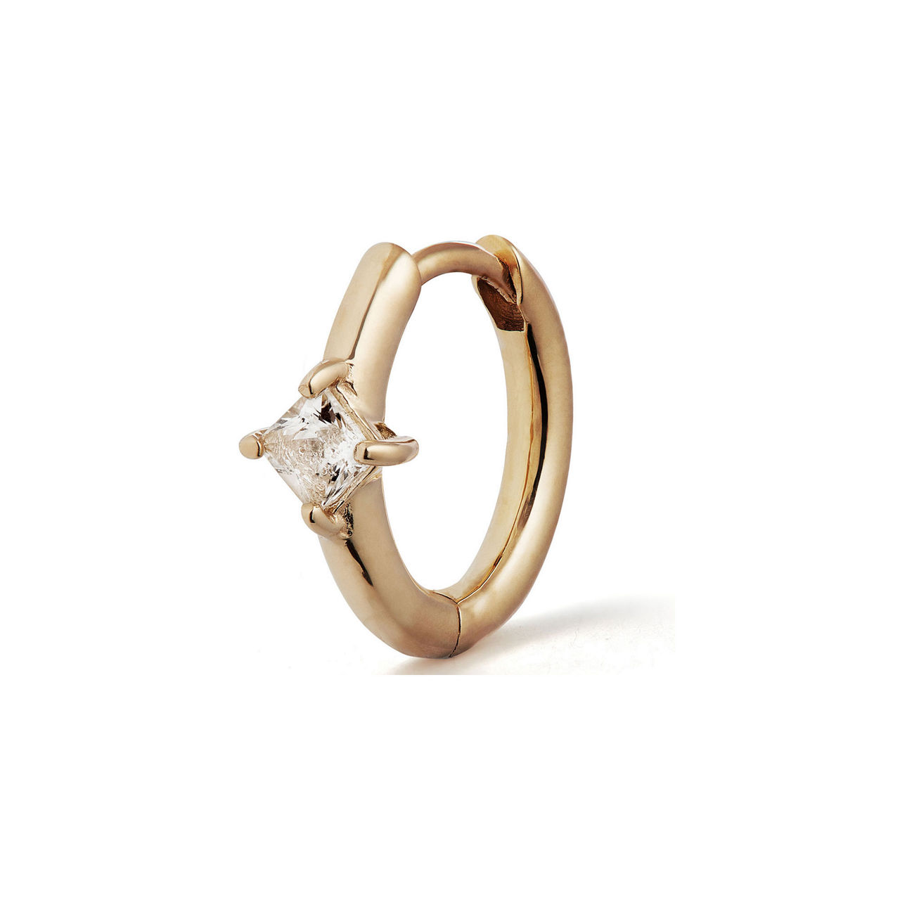 Square White Sapphire 9kt Gold Single Huggie Hoop preview