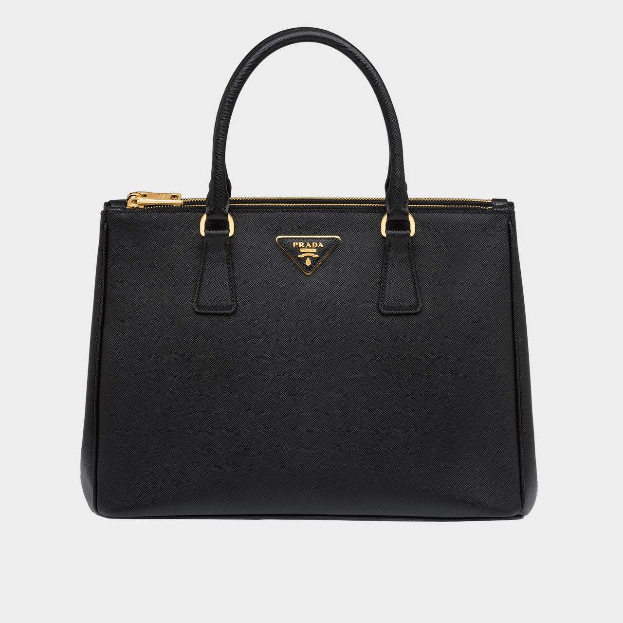 PRADA Leather Reverse Stitching Tote Bag