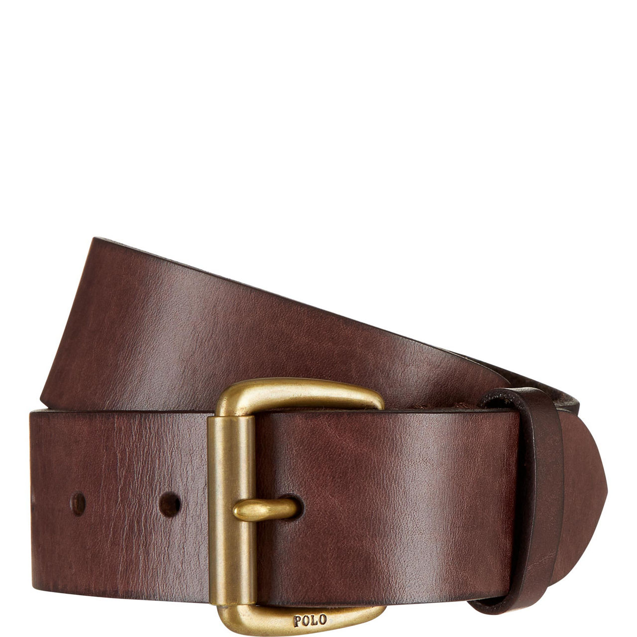 Logo Engraved Leather Belt