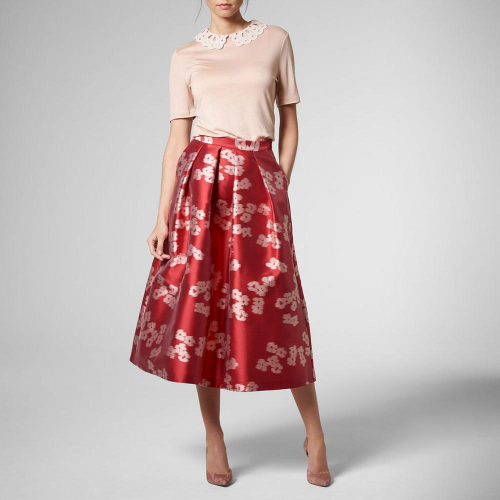 Sana Jacquard Floral Skirt