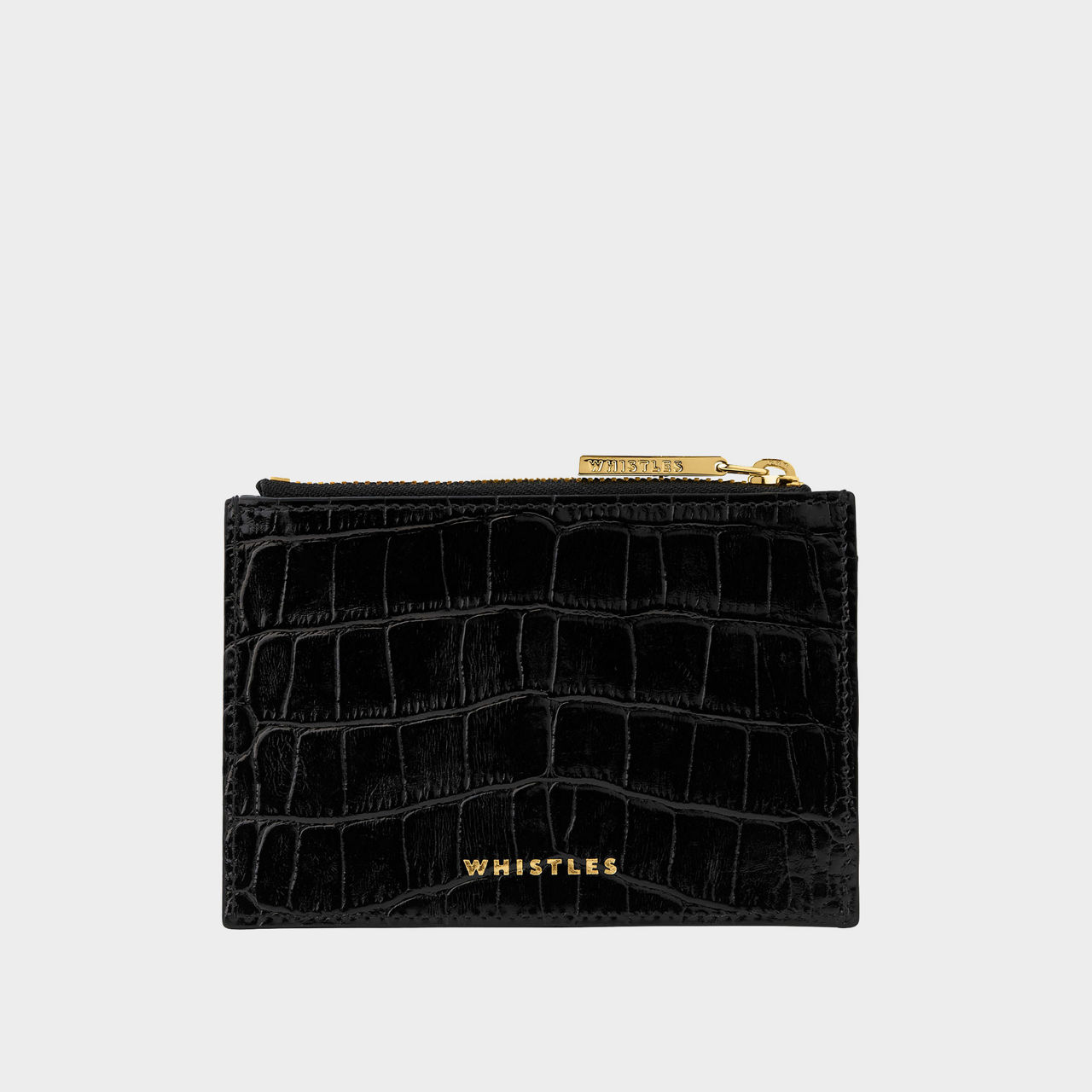 High Shine Croc-Effect Purse