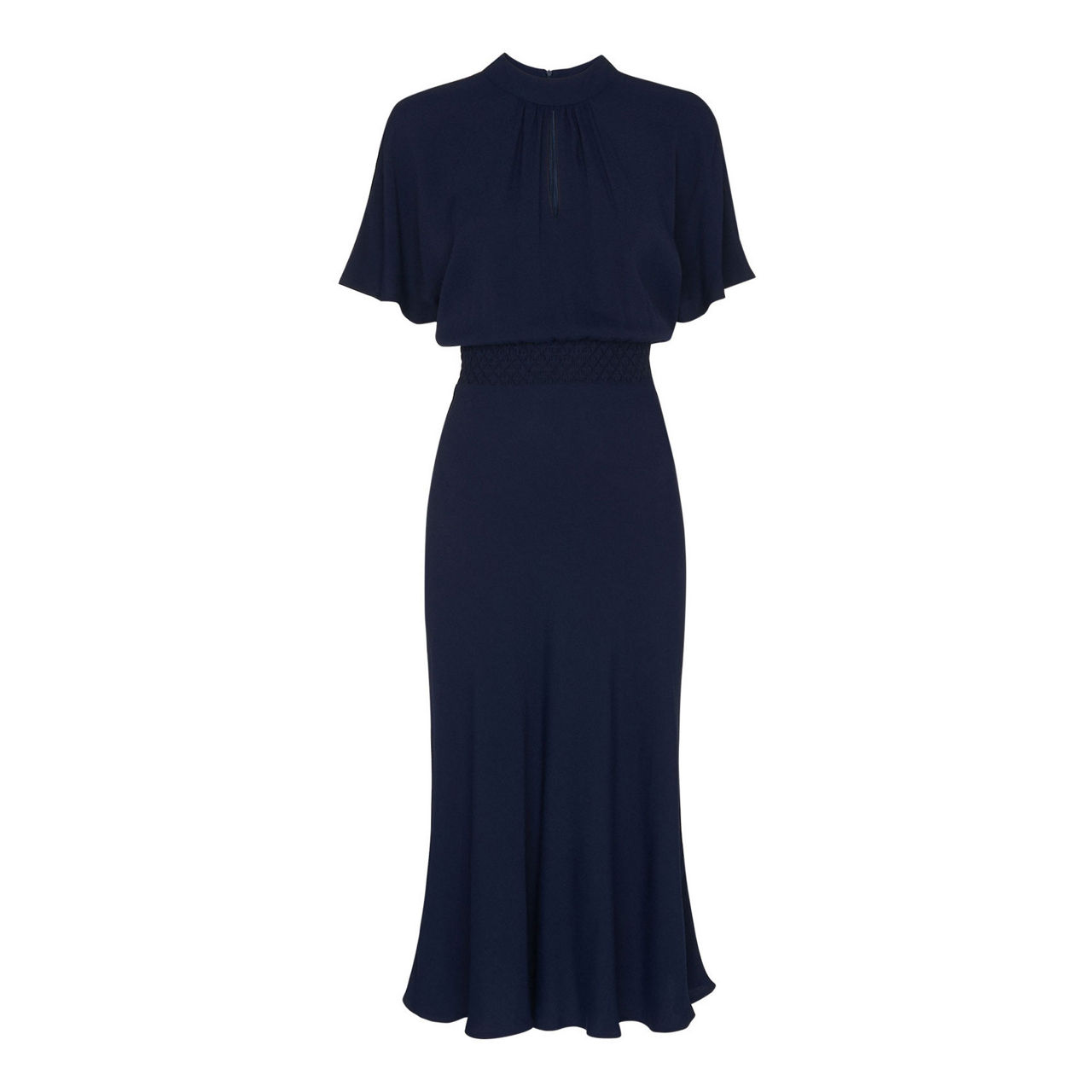 WHISTLES Shirred Waist Midi Dress