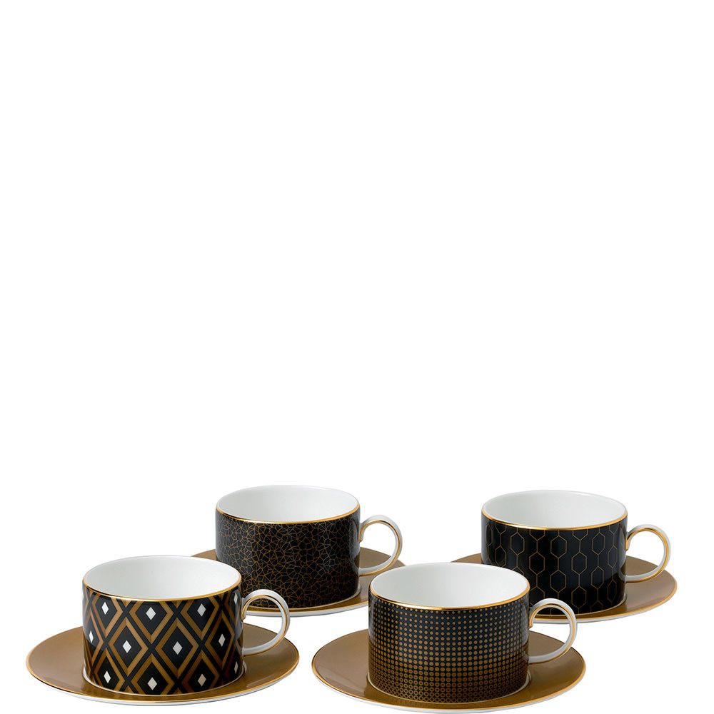 Arris 4 Teacups and Saucers