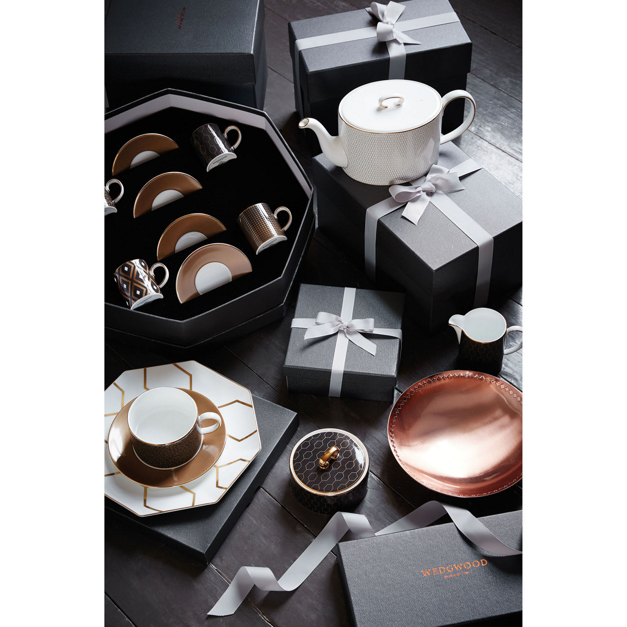 Arris 4 Teacups and Saucers