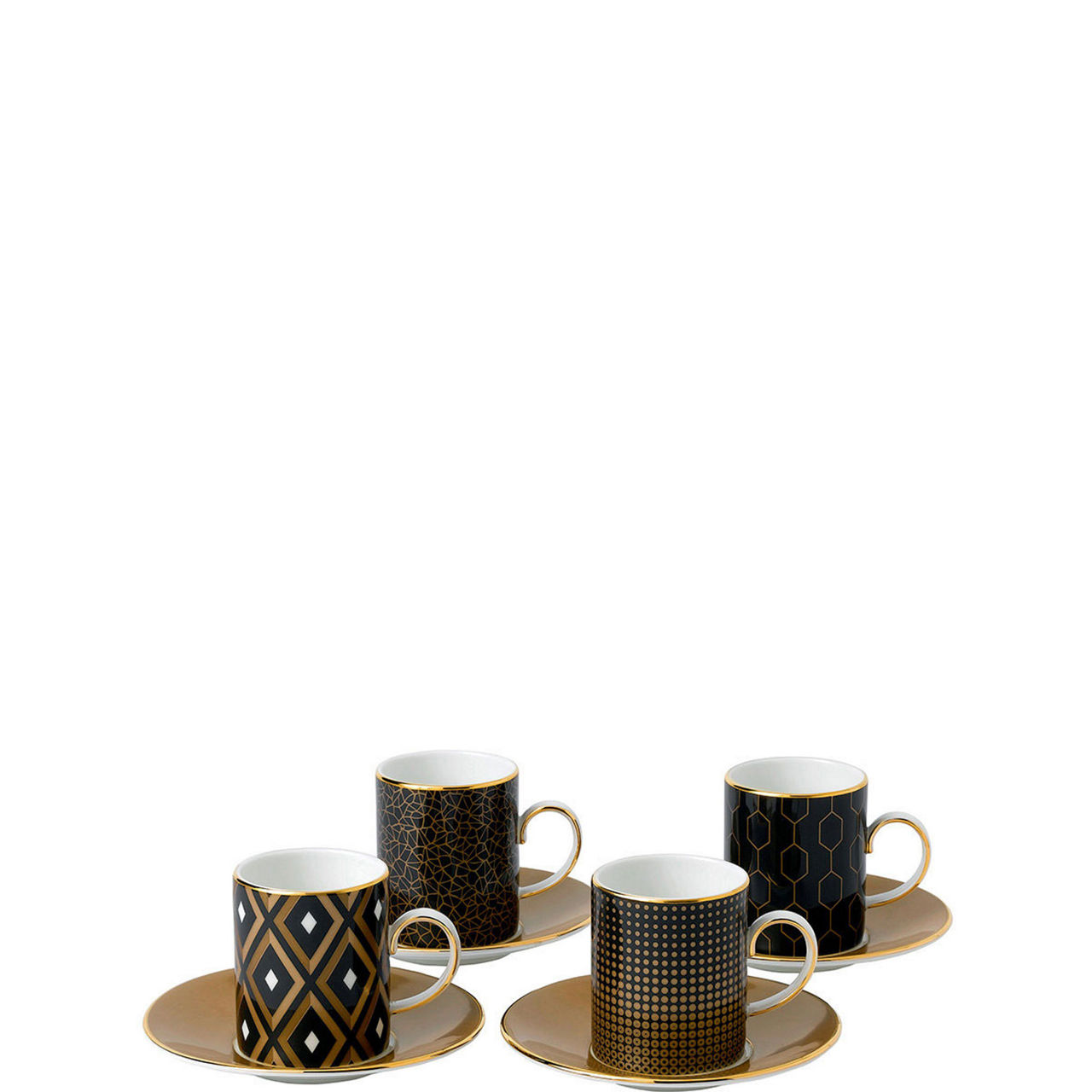 Arris 4 Espresso Cups and Saucers