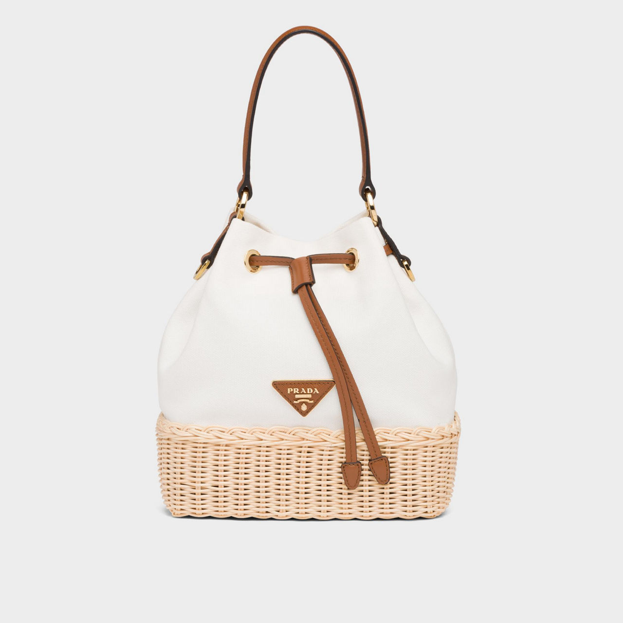 Wicker & Canvas Bucket Bag preview