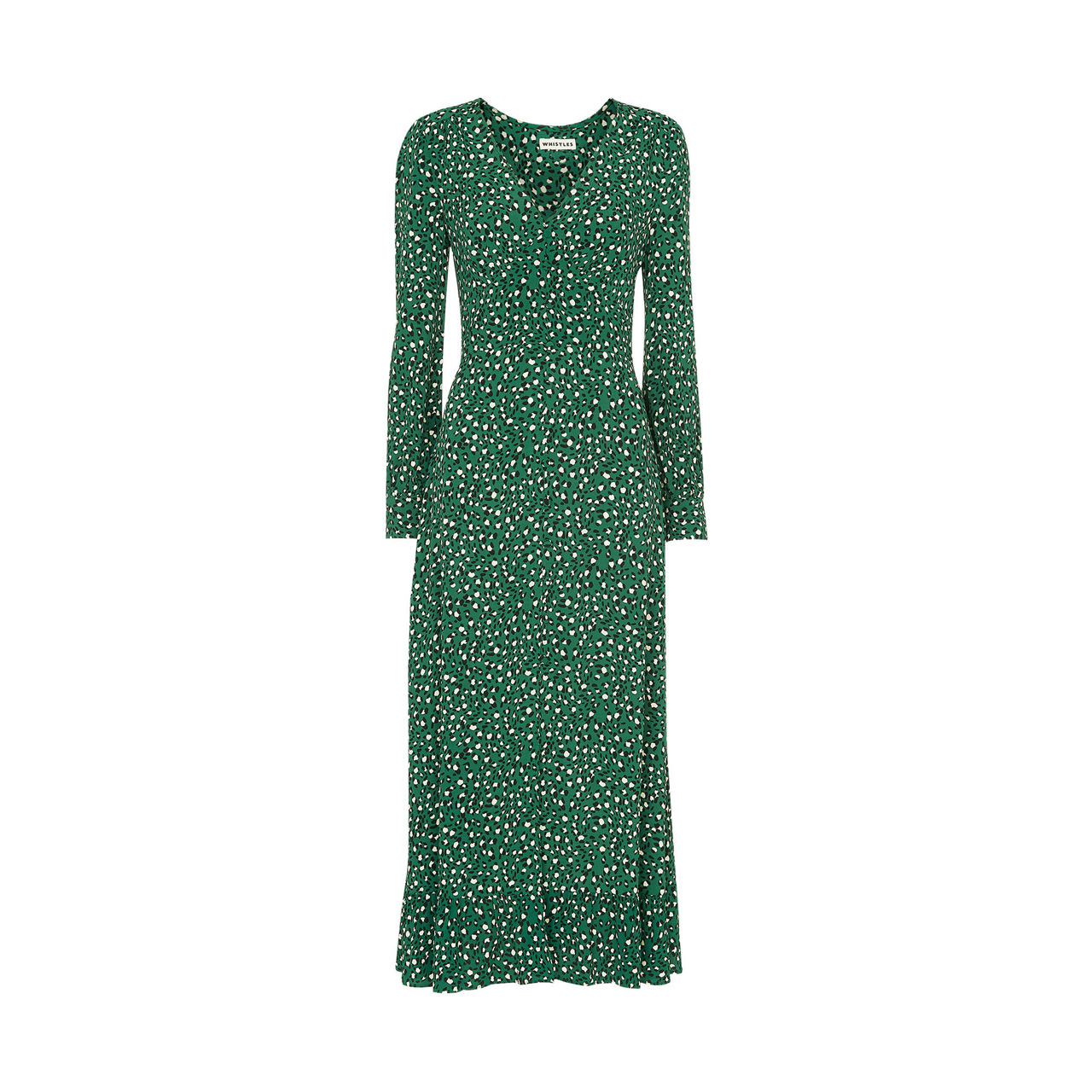 WHISTLES Wild Leopard Print Midi Dress