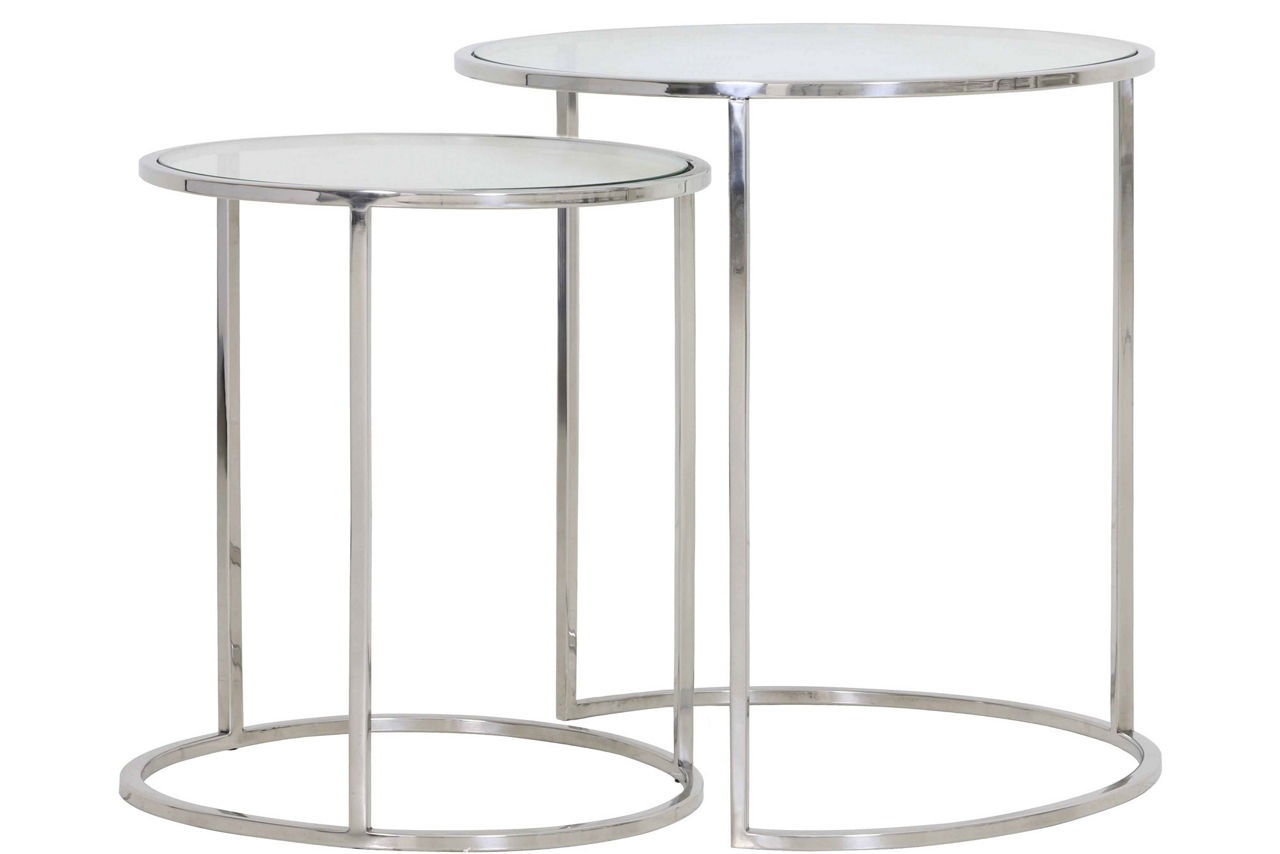 Duarate Nest of Side Tables Silver