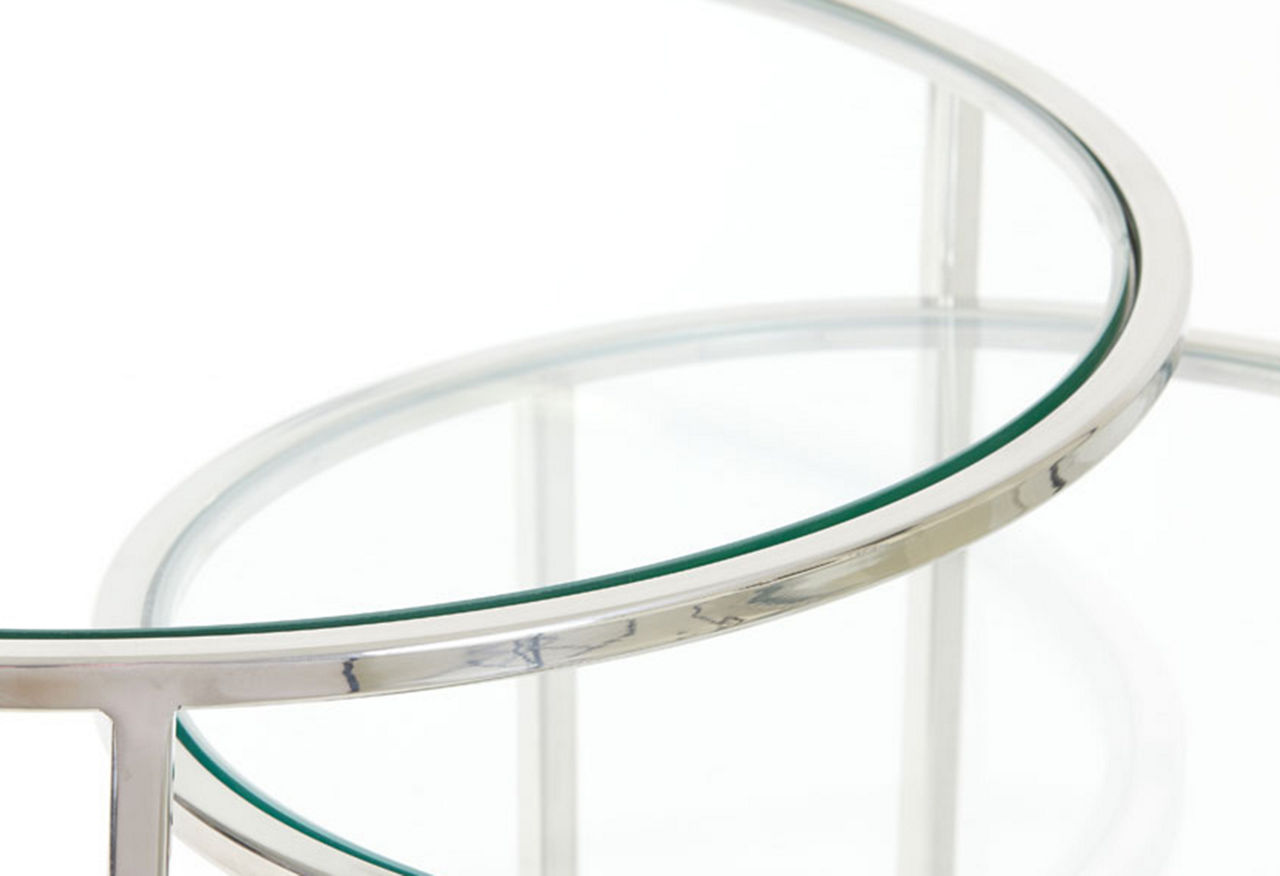 Duarate Nest of Side Tables Silver