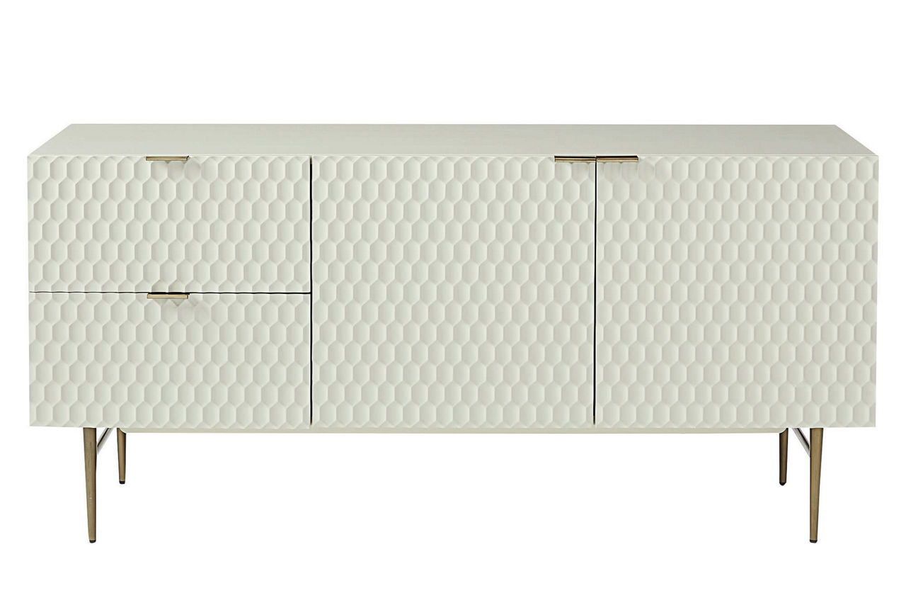 Audrey Dining Buffet Parchment/Antique Brass