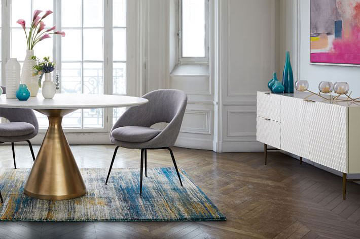 Audrey Dining Buffet Parchment/Antique Brass