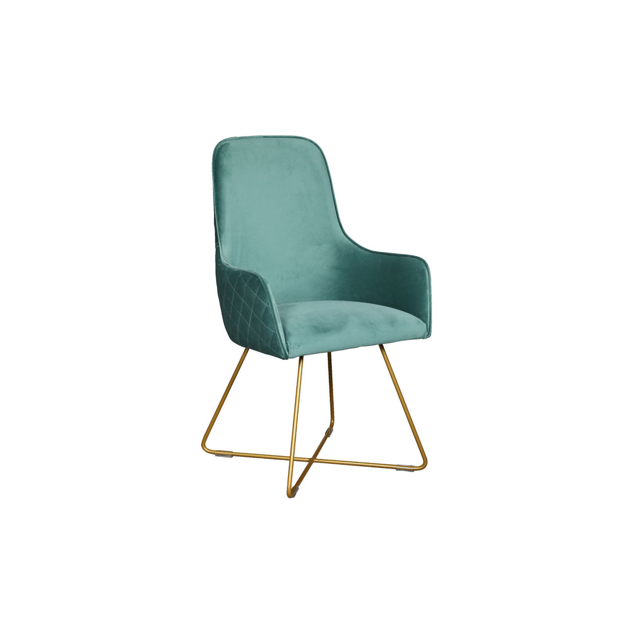 Utah Upholstered Chair Duck Egg + Gold Legs