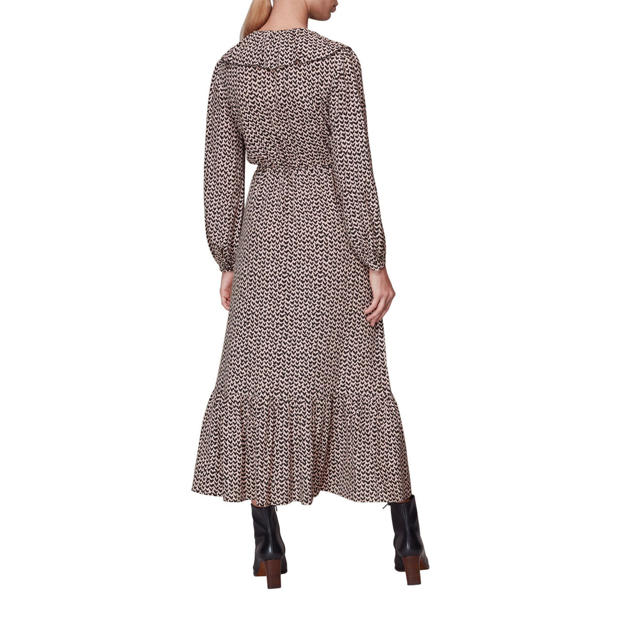 WHISTLES Abstract Heart Print Midi Dress