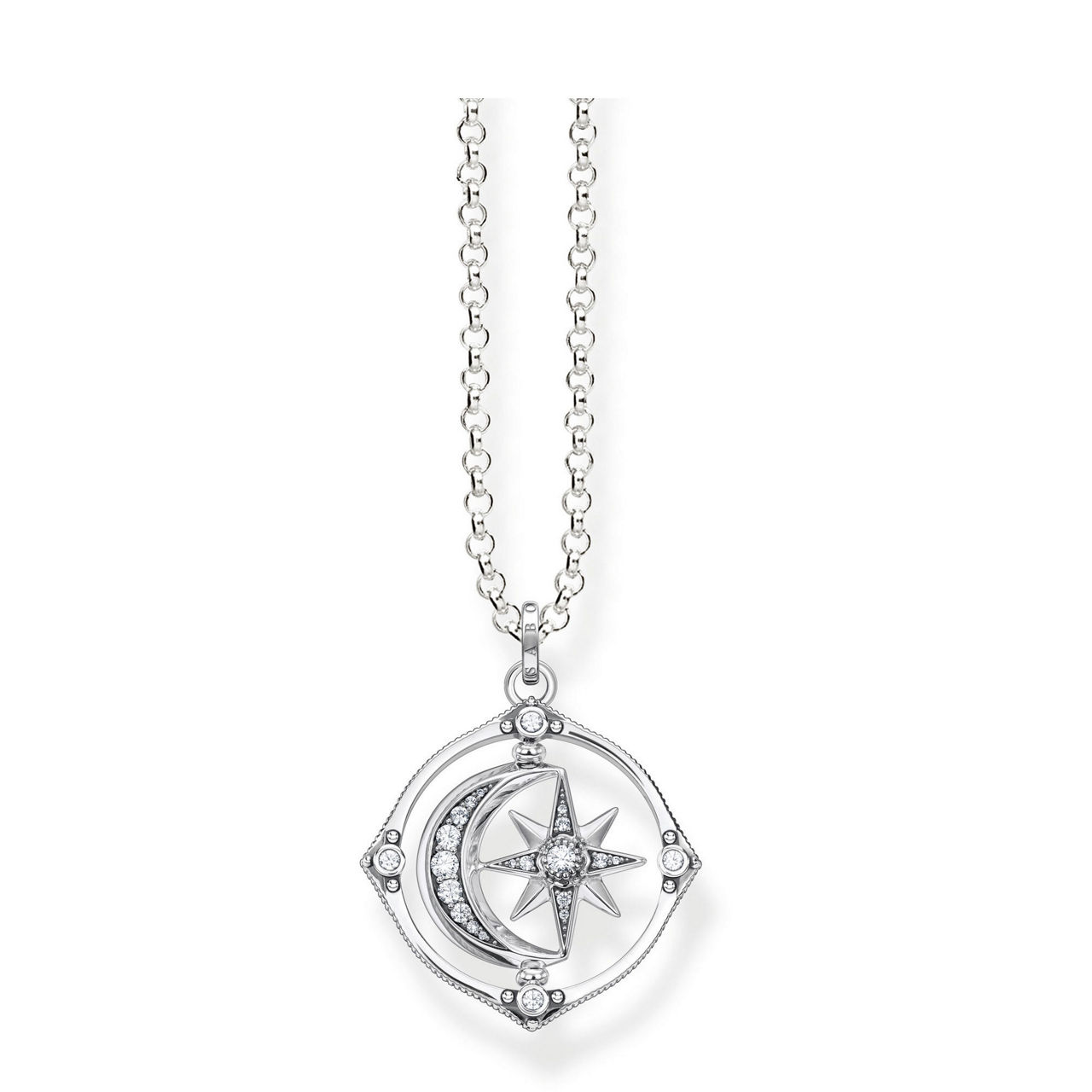 Star & Moon Silver Necklace