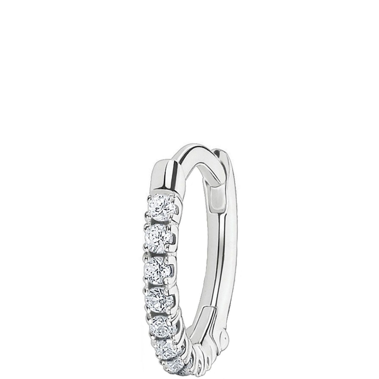 Single Hoop Earring White Stones