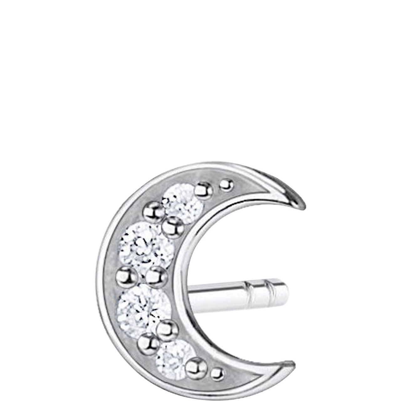 Moon Pavé Single Stud Earring
